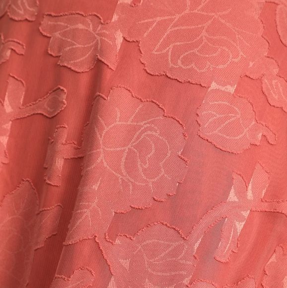 Love You So Truly Rusty Rose Burnout Floral Strapless Midi Dress - Picture 4 of 4